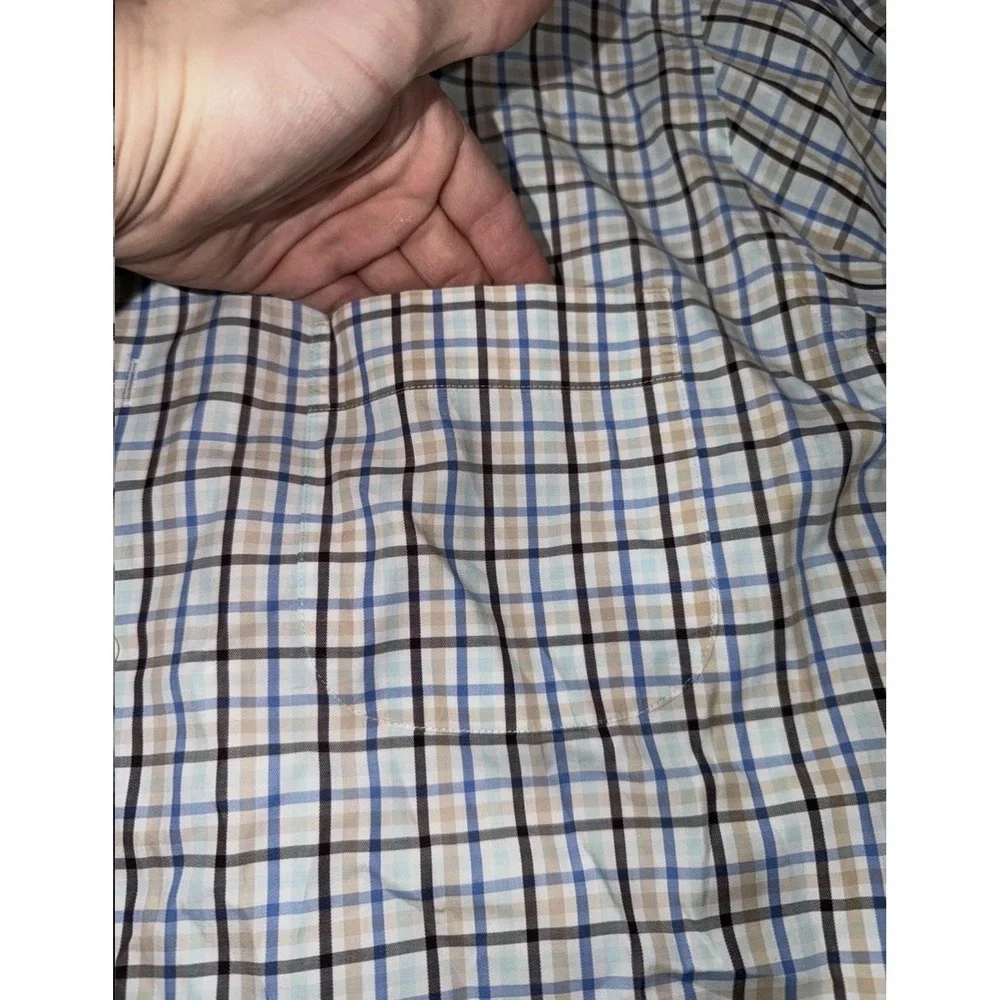 Peter Millar Shirt Mens Medium Multicolor Plaid Cotton Long Sleeve Button Up‎